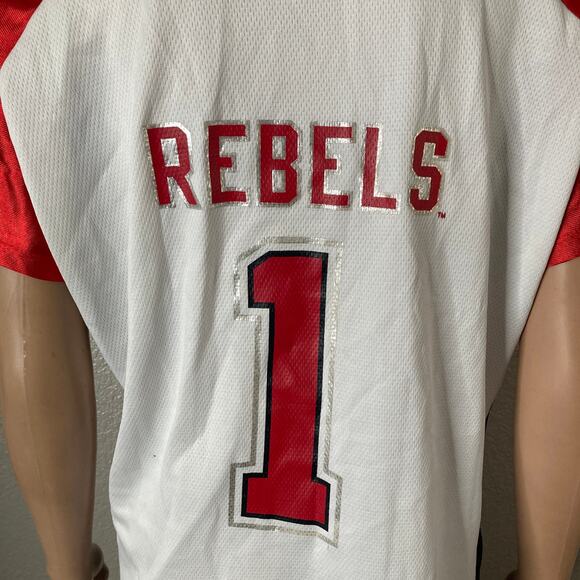 UNLV Rebels Jersey Hey Reb Womens Large White Red - Picture 11 of 14